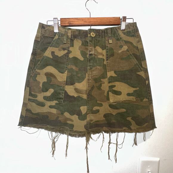 Blank NYC Dresses & Skirts - BlankNYC Camo Mini Skirt Distressed Hem Size 29 – Streetwear/Grunge